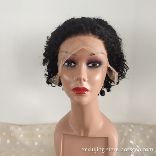 Brazilian Short Human Hair Wigs for Black Women Natural Color Remy Glueless Short Bob Curly Human Hair Wigs Pixie Cut Wigs